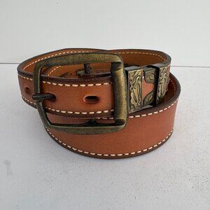 Textan Brown Cowhide Leather Belt Size 28